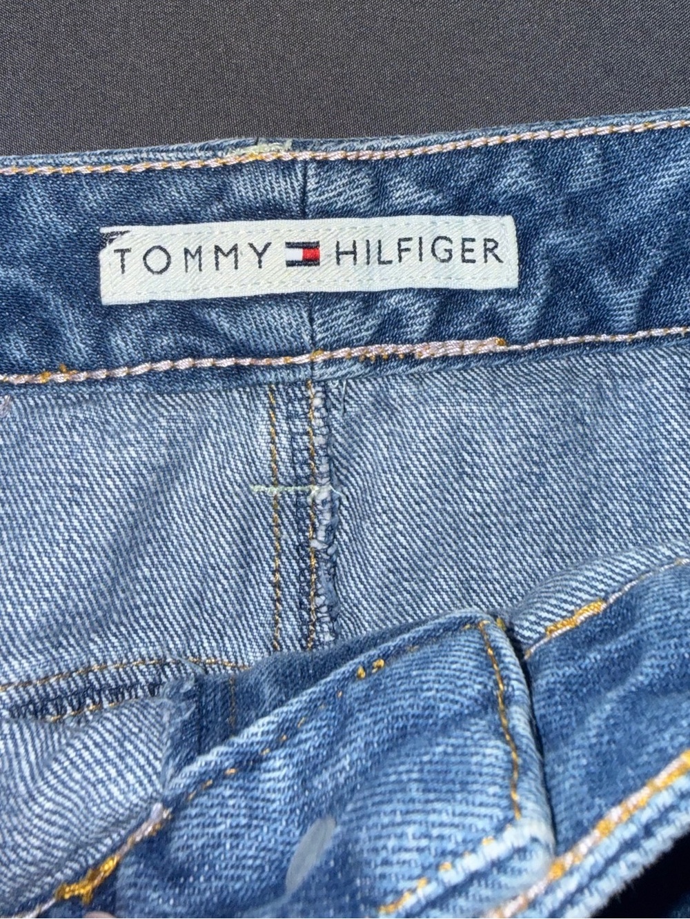 Tommy Hilfiger Vintage Blue Denim Mini Skirt with Embroidered Detail size 6 GUC - Picture 7 of 10